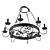 Spanish Style Wrought Iron Chandelier 3D model small image 2