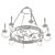 Spanish Style Wrought Iron Chandelier 3D model small image 5