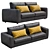 Contemporary Leather Sofa: Alameda9+1 3D model small image 4