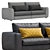 Contemporary Leather Sofa: Alameda9+1 3D model small image 5