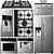 Neff Appliance Collection: Gas Cooktop, Refrigerator, Coffee Machine, Oven, Hood 3D model small image 1