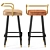 Modern Armrest-B Barstool: Stylish and Comfortable 3D model small image 3