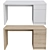 Modern Oak Writing Desk - Malm 3D model small image 1