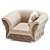 Golden Comfort Armchair: Scarlett Gold 3D model small image 8