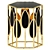 Eichholtz Florian: Black Glass Table with Gold Base 3D model small image 1