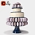 Delicious Macaroon Cake with Blueberry 3D model small image 1