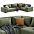 Modern Cross Design Sofa 3D model small image 2