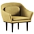 Sleek Modern Armchair 3D model small image 1