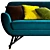 Sleek Sofa Teo with PBR Glossiness 3D model small image 3