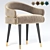 Luxurious Velvet Dining Chair 3D model small image 1