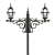 Vintage Street Lamp with Clock - Old-Style Outdoor Decor 3D model small image 2