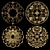 Elegant Decorative Wall Rosettes 3D model small image 2