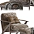 Retro Lounge Chair & Ottoman Set 3D model small image 4