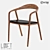 LoftDesigne 2425: Modern Wood & Eco Leather Chair 3D model small image 1