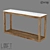 Modern Oak and Marble Console 3D model small image 1