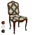 Elegant Carved Chair with Versatile Fabric Upholstery 3D model small image 1