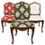 Elegant Carved Chair with Versatile Fabric Upholstery 3D model small image 2