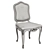 Elegant Carved Chair with Versatile Fabric Upholstery 3D model small image 5