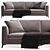 Modern Meridiani Louis Up Sofa 3D model small image 3