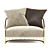 Elegant Charleston Fabric Armchair 3D model small image 2