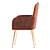 Luxurious Velvet Dining Chairs 3D model small image 3