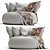 Luxury Cannes Small Sofa 3D model small image 1