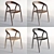 Modern Walnut DC09 Chair 3D model small image 11