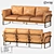 Modern Metal and Leather Sofa: LoftDesign 30914 3D model small image 1