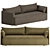 Modern Offset 3 Seater Sofa 3D model small image 3