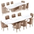 Modern Dinning Set: Stylish and Functional 3D model small image 1