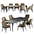 Poliform HENRY Table & EDNA Chair Set 3D model small image 1