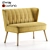 Velvety Amber Loveseat 3D model small image 1