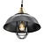 Retro Loft Black Pendant: One-Light Metal Hanging Lamp 3D model small image 1