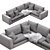 Modern Leather 3-Seater Sofa 3D model small image 5