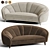 Elegant Ruby Velvet Sofa 3D model small image 2