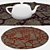 Modern Round Carpets Set 3D model small image 3