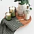 Elegant Decorative Set: Vase, Branches, Candle Holders 3D model small image 2