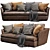 Sleek Sloane Leather Sofa 3D model small image 1