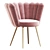 Rose Velvet Cocktail Chair: Stylish and Comfortable 3D model small image 1