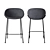 Sleek Semi-Bar Chair 3D model small image 2