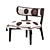 Etro Shah Dark Wood Upholstered Chair 3D model small image 6