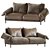 Alpino 2 Seater Sofa: Sleek Fabric Design 3D model small image 1