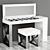 Elegant Dressing Table Set 3D model small image 1