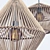 Wood Rattan Wicker Cone Chandelier 3D model small image 4