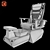 Modern Nail Chair 3D model small image 2