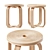 Rattan Twist Stool 3D model small image 1