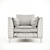 Elegant Wood and Fabric Armchair 3D model small image 3