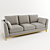 Elegant Wood & Cloth Sofa 3D model small image 2