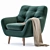 Ocean Velvet Armchair: Stylish Comfort for Your Home 3D model small image 1