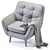 Ocean Velvet Armchair: Stylish Comfort for Your Home 3D model small image 5